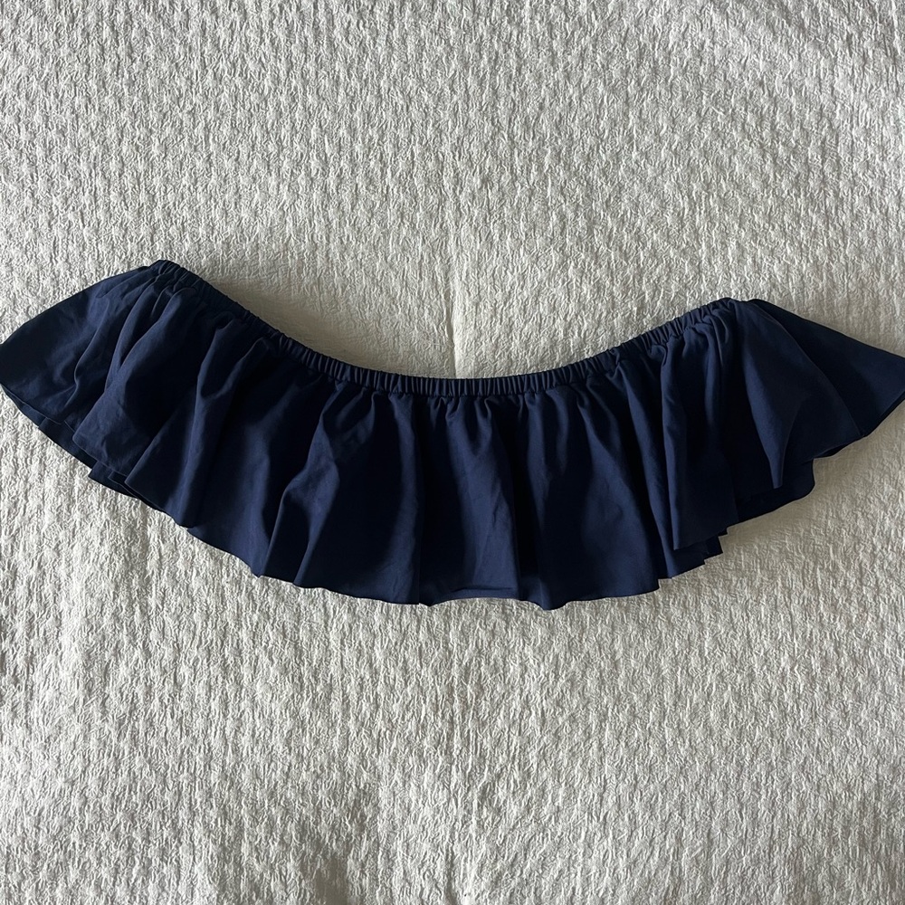 L*Space Deep Blue Off-Shoulder Top
